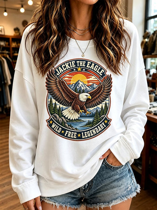 Women'S Casual Bald Eagle "Jackie" Print Top