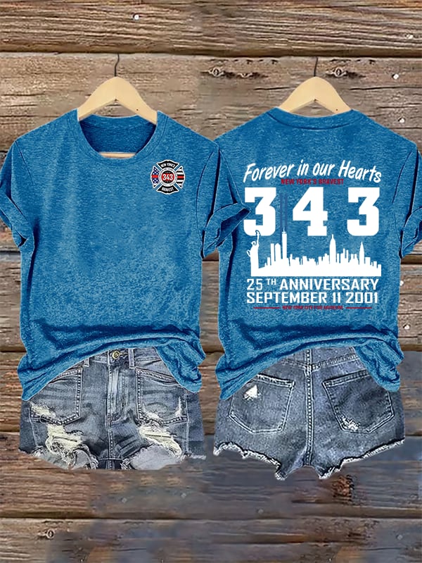 Women's 25th Anniversary 9/11 Memorial, 343 Hero Tribute Tee