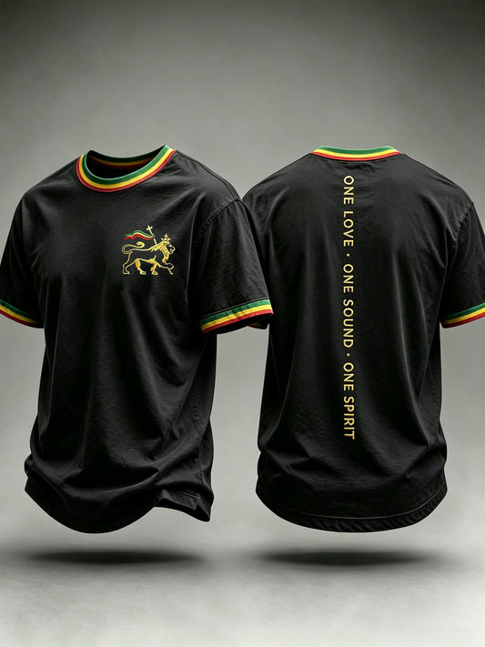 Men's Retro Reggae Atr Printed Casual T-Shirt