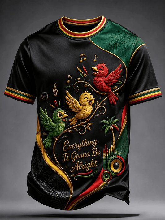 Men's Retro Reggae Atr Printed Casual T-Shirt