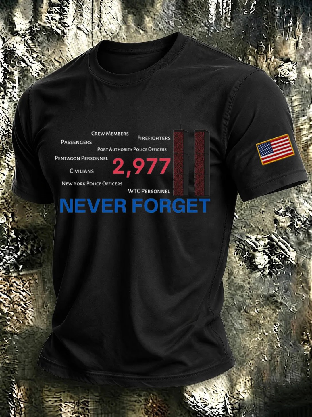 Men's 9.11 Never Forget Printing  T-Shirts