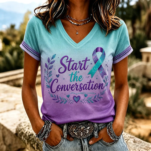 Women's Suicide Prevention Awareness Print T-Shirt