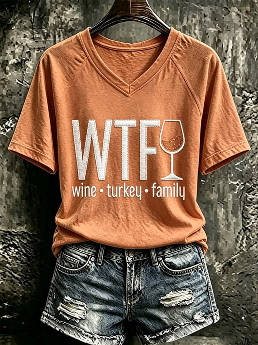 Women's Thanksgiving Print T-Shirt