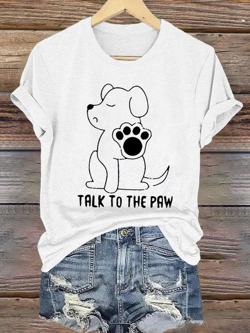 Men's Talking To Paws Funny Puppy Print T-shirt