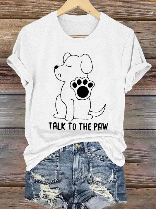 Men's Talking To Paws Funny Puppy Print T-shirt