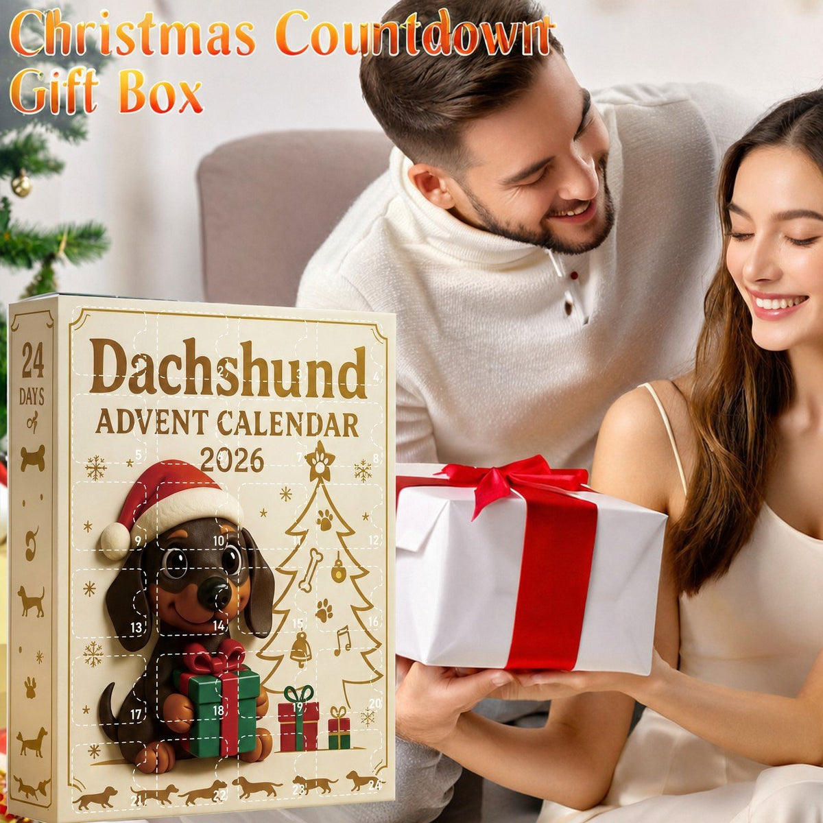 2026 Christmas Fun Dachshund Countdown Calendar Blind Box