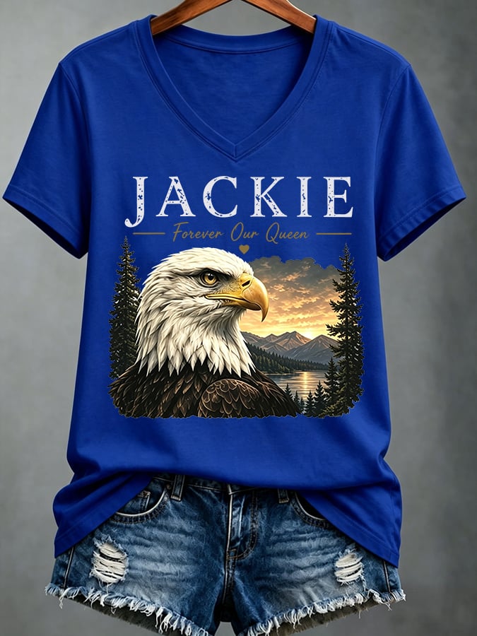 Women's Casual Bald Eagle "Jackie" Print Top
