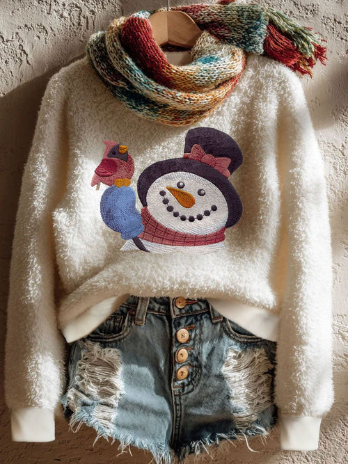 Women's Christmas Print Casual Flannel Sweatshirt