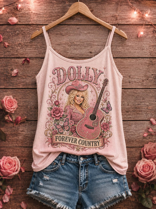 Women’s Printed Tank Top, Tribute to Country Music Legend Dolly Parton