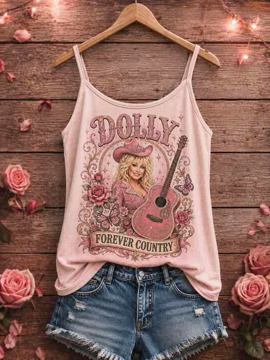 Women’s Printed Tank Top, Tribute to Country Music Legend Dolly Parton
