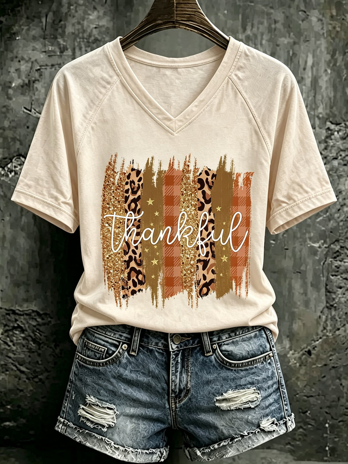 Women's Thanksgiving Print Casual T-shirt