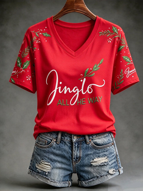 Women's Festive V-Neck Top