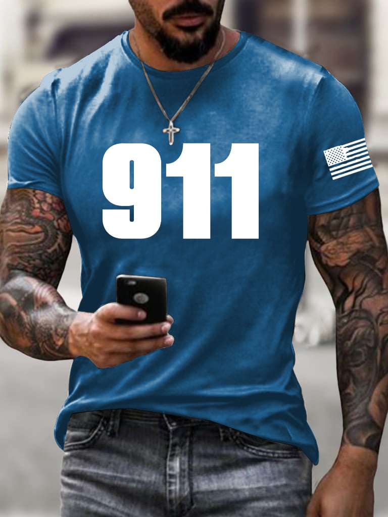 Men's Patriots Day: Never Forget 9/11 Short-sleeved T-shirt