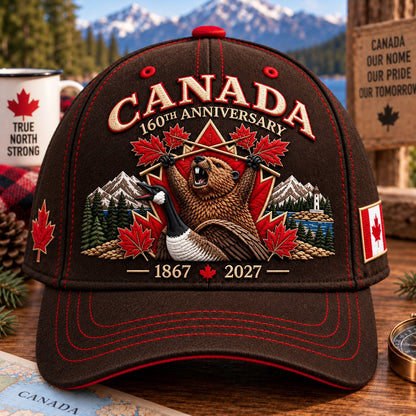 🍁 Canada 160th Anniversary 1867–2027 – Premium Heritage Cap• Comfortable Fit