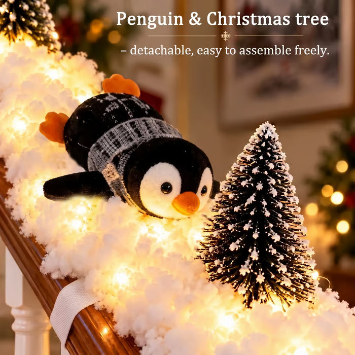 🐧 Light-Up Penguin Christmas Stair Garland – Turn Your Banister Into a Winter Wonderland ✨