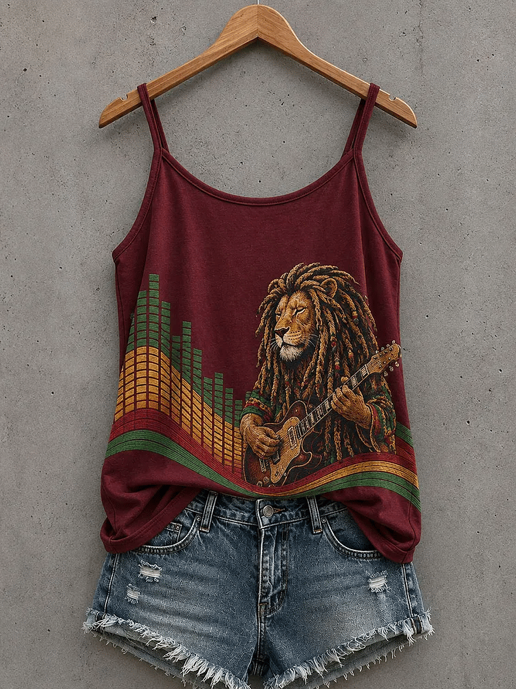Women's Reggae Inspired Print Casual Tank Top
