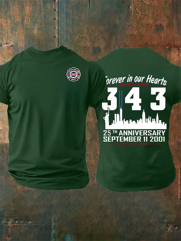 Men's 25th Anniversary 9/11 Memorial, 343 Hero Tribute Tee