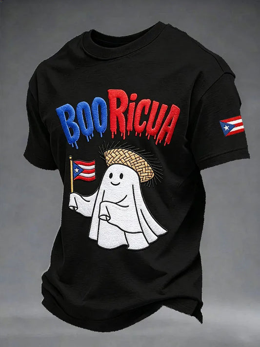 Men's Puerto Rico Halloween Print Short-Sleeve T-Shirt