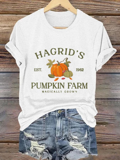 Women'S  Hagrid’s Pumpkin Patch Print Casual T-Shirt