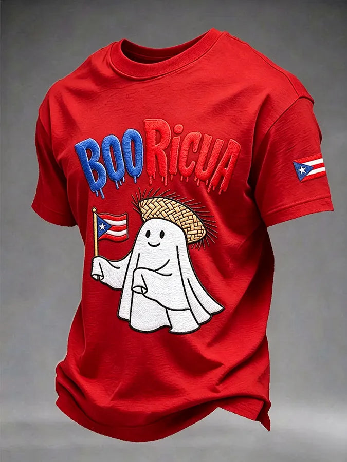 Men's Puerto Rico Halloween Print Short-Sleeve T-Shirt