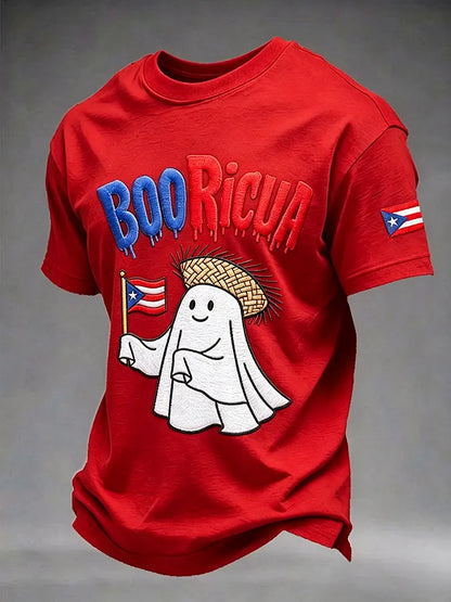 Men's Puerto Rico Halloween Print Short-Sleeve T-Shirt