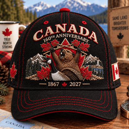 🍁 Canada 160th Anniversary 1867–2027 – Premium Heritage Cap• Comfortable Fit