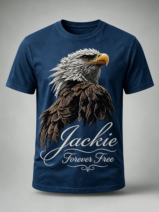 Men'S Casual Bald Eagle "Jackie" Print T-Shirt
