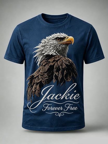 Men'S Casual Bald Eagle "Jackie" Print T-Shirt