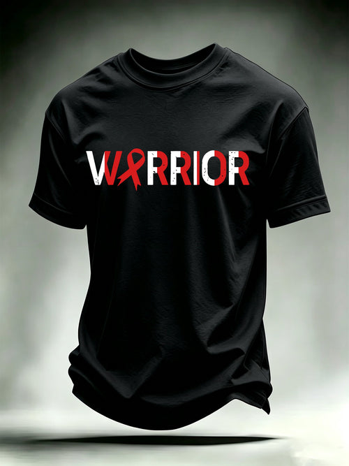 Men's T-shirts with designs promoting awareness of blood cancers