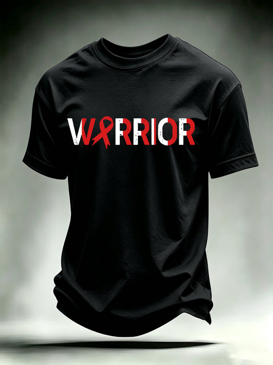 Men's T-shirts with designs promoting awareness of blood cancers
