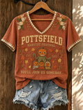 Women's Pottsfield Harvest Festival 1502 You'll Join Us Someday Printed V-neck T-shirt