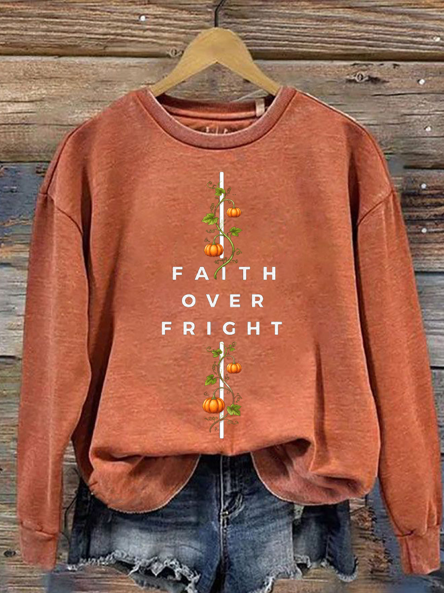 Women's Faith Over Fright Print Sweatshirt