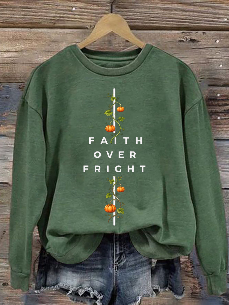 Women's Faith Over Fright Print Sweatshirt