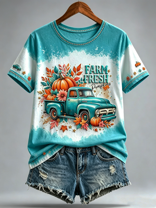 Women's Fall Printed short-sleeved T-shirt