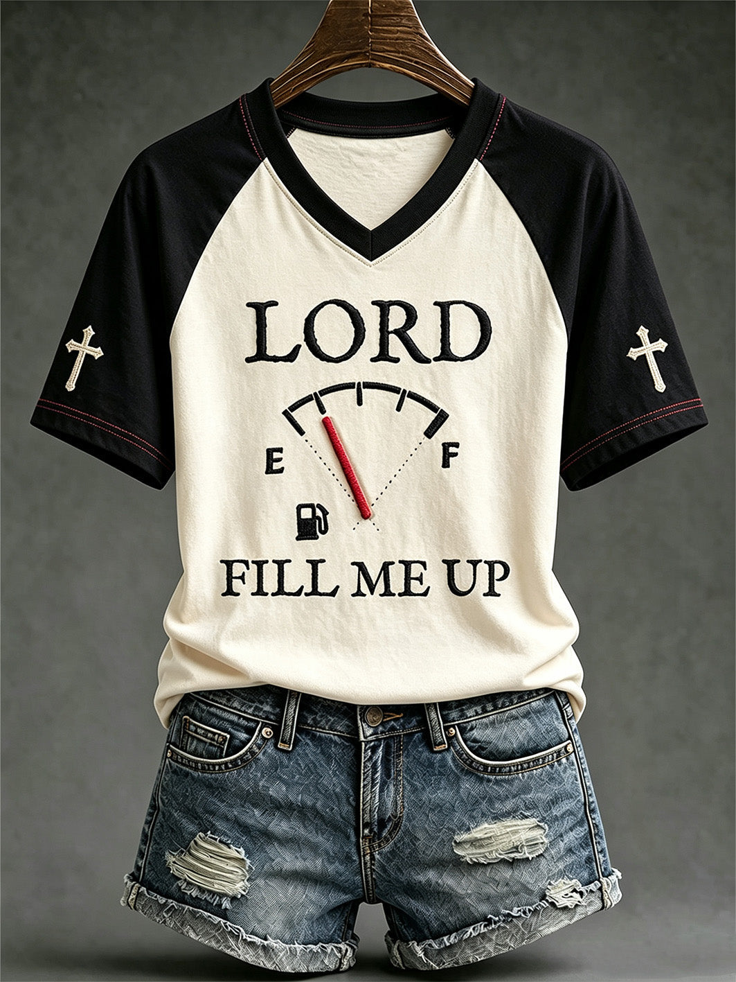 Women's Faith Theme Print Pattern Printed Casual V-neck Short-Sleeved T-shirt