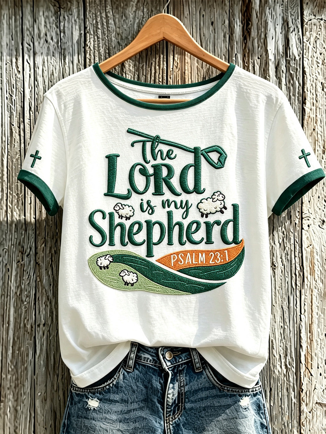 Women's faith-themed fun slogan pattern printed casual short-sleeve T-shirt