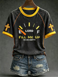 Women's faith-themed fun pattern printed casual short-sleeve T-shirt