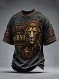 Men's Christian Lion of Judah Art Short Sleeve  T-shirt