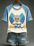 Women's faith-themed fun pattern printed casual short-sleeve T-shirt
