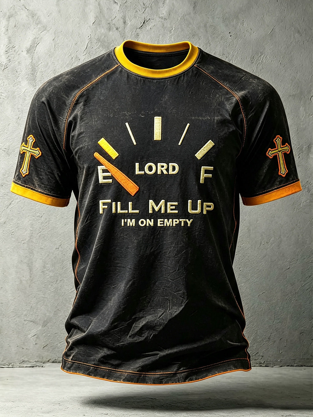 Men's faith-themed fun pattern printed casual short-sleeve T-shirt