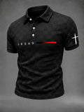 Men's JESUS Print Casual Top