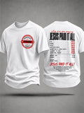 Men's Jesus Paid It All Print Casual Tee
