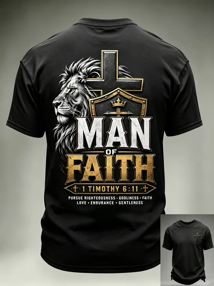Men's Christian Man Of Faith Cross Short Sleeve t-shirt