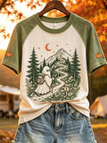 Women's Outdoor Adventures Ghosts Fall Camping Print short sleeve T-shirt