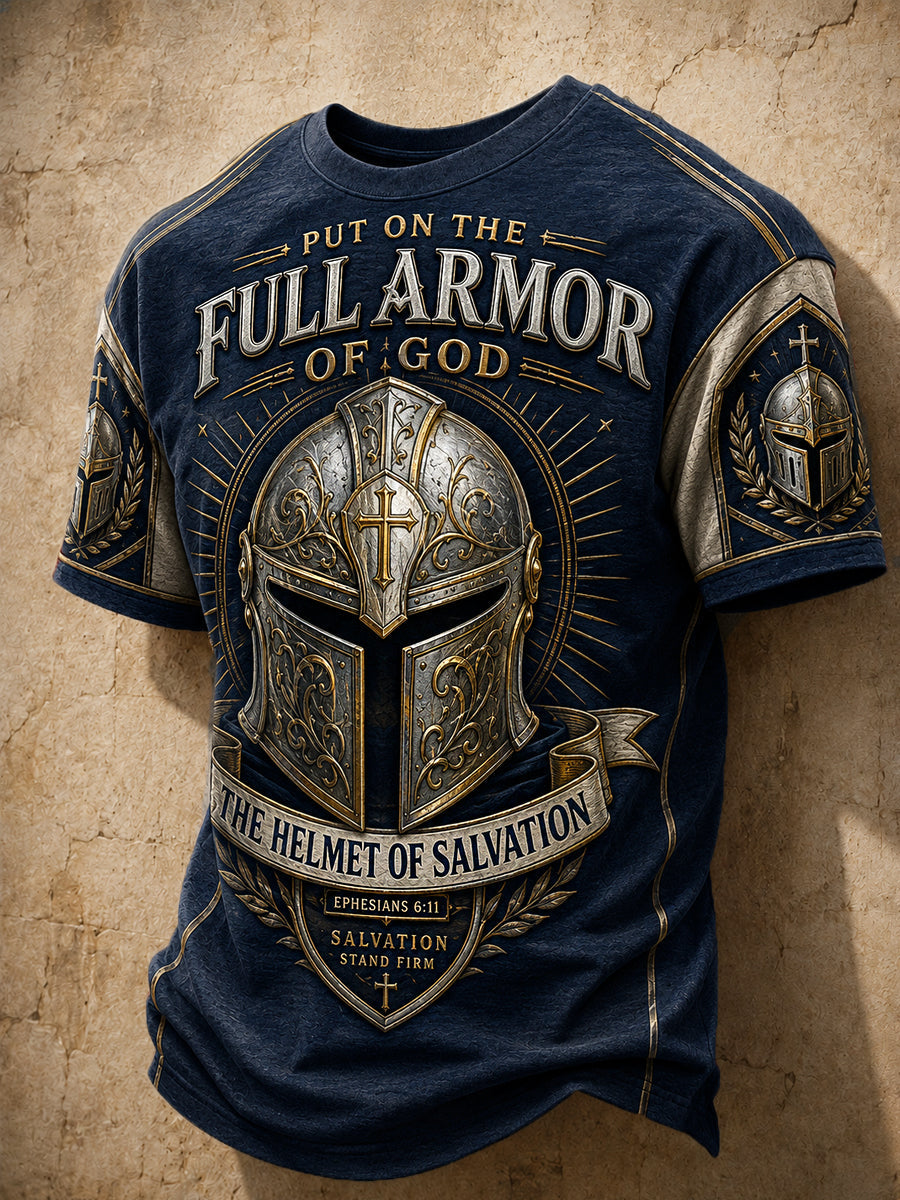 Men's Put On The Full Armor Of God Print Casual Tee