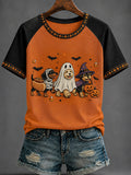 Women's Halloween Print round neck short sleeve T-shirt
