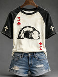 Women's Empty Grave Faith Cross Print Round Neck Short Sleeve T-shirt