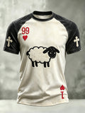 Men's He Left The 99 Playing Card Inspired Faith Print Short Sleeve T-shirt