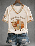 Women's Christian The Lord Is My Shepherd  V-neck Short Sleeve T-shirt