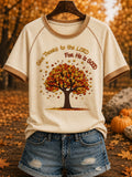 Women's Autumn "Give Thanks to the LORD For He is GOOD" Printed T-shirt